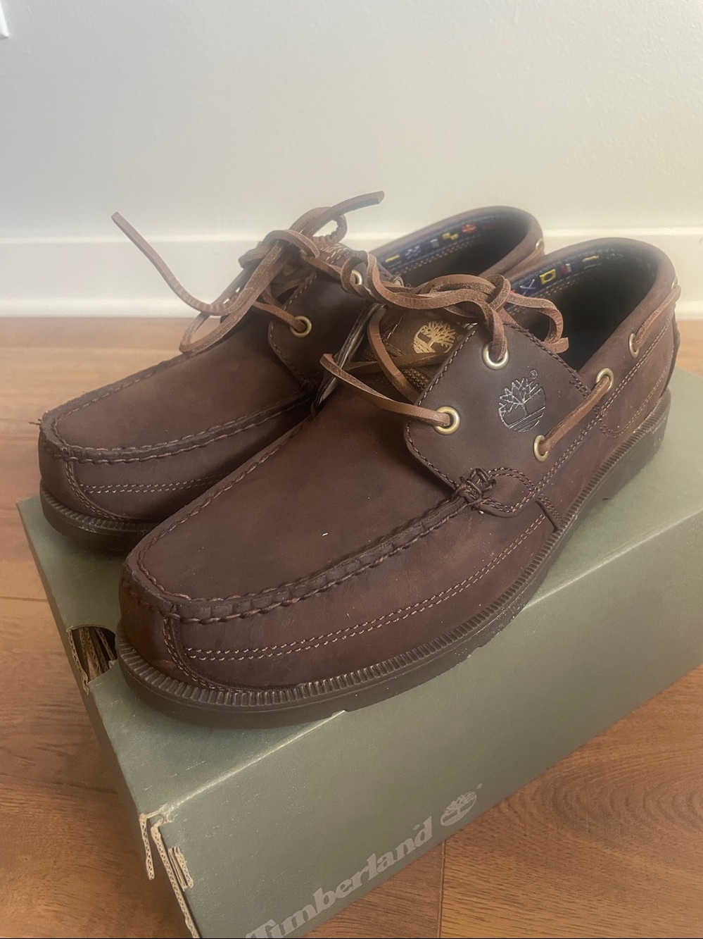 NIB Timberland Men’s Earthkeepers Brown Leather Boat Shoes Size 9M